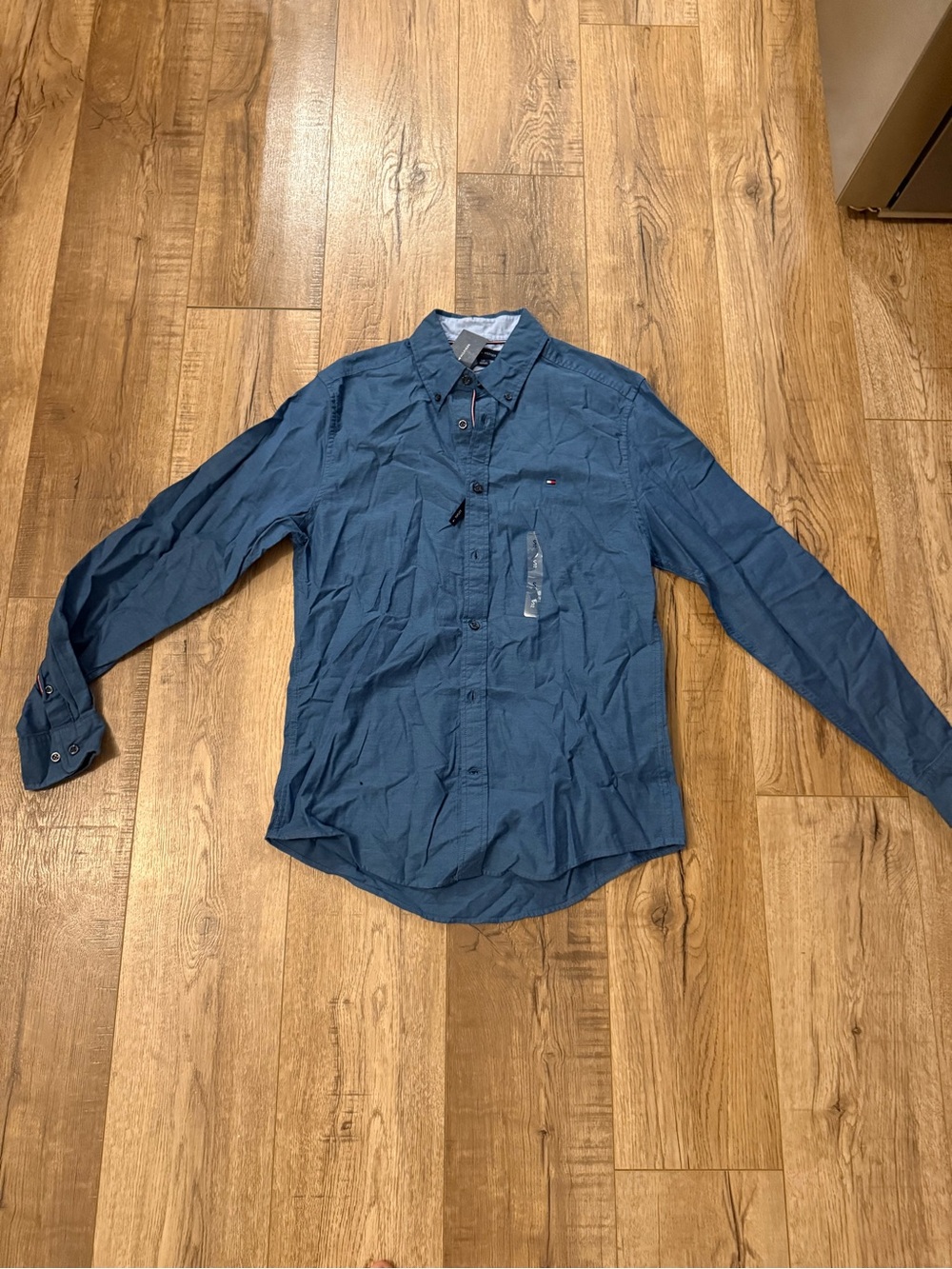 Tommy Hilfiger Men's Slate Blue Long-Sleeve Button-Up Shirt